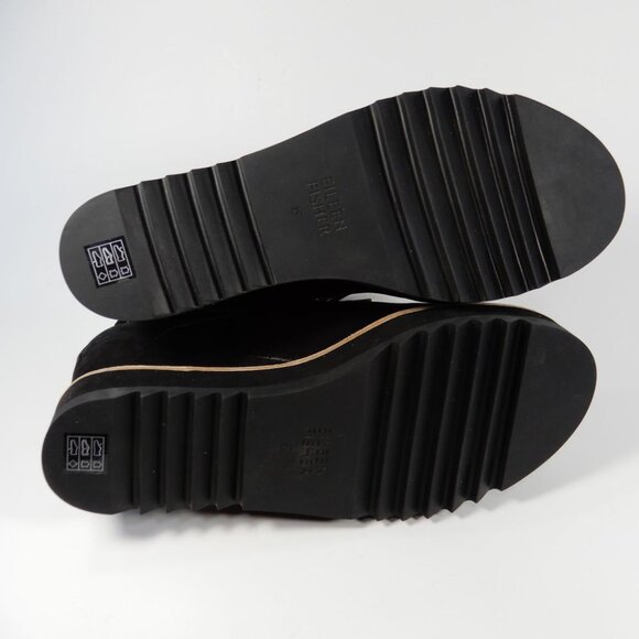 EILEEN FISHER Capa Wedge Boots Booties Size 6 Black Nubuck Leather NEW $265 - Picture 10 of 12